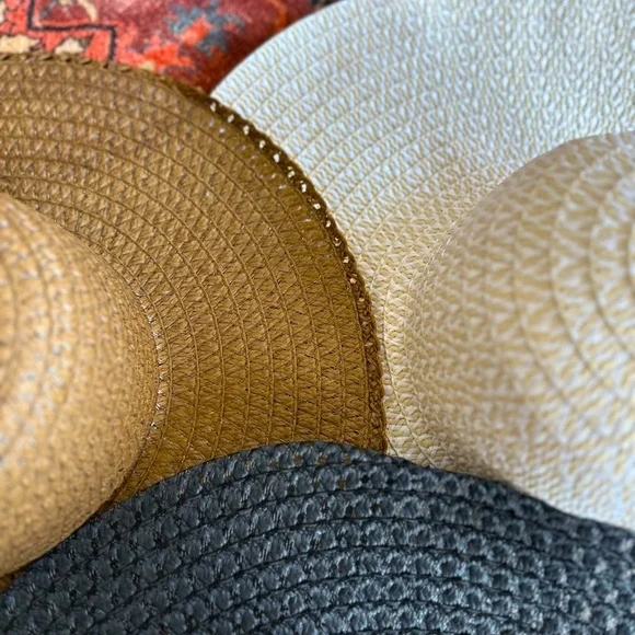 Straw Wide-Brim Floppy Hats - Picture 3 of 10